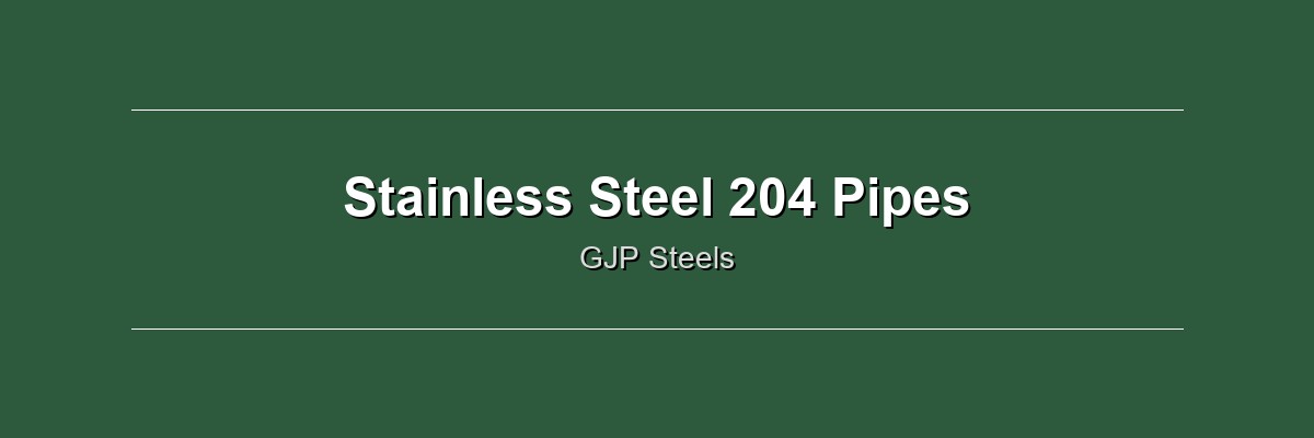 Stainless Steel 204 Pipes by GJP Steels